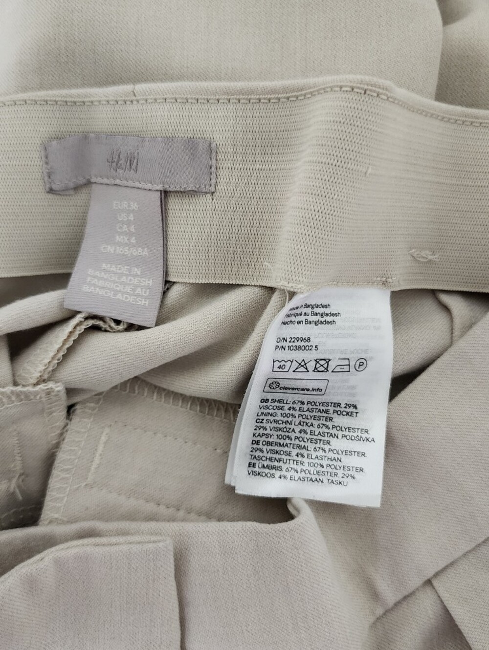 H&M Women's Cream Wide-Leg Pleated Front Trouser Pants Size 4 Business Casual - Picture 13 of 13